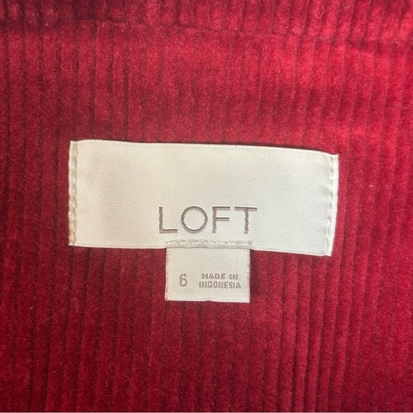LOFT Corduroy Patch Pockets Single Button Closure Blazer-Red-Women Size 6 - Picture 4 of 6